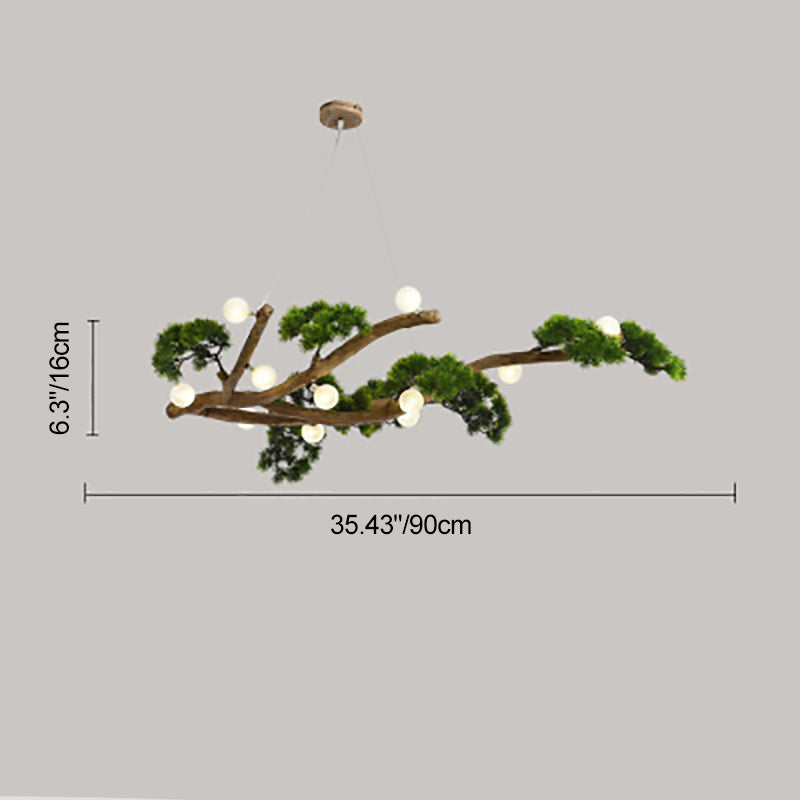 Traditional Japanese Welcoming Pine Branches 12/28 - Light Chandelier Island Light For Dining Room