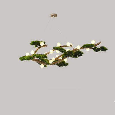 Traditional Japanese Welcoming Pine Branches 12/28 - Light Chandelier Island Light For Dining Room