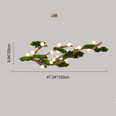 Traditional Japanese Welcoming Pine Branches 12/28 - Light Chandelier Island Light For Dining Room
