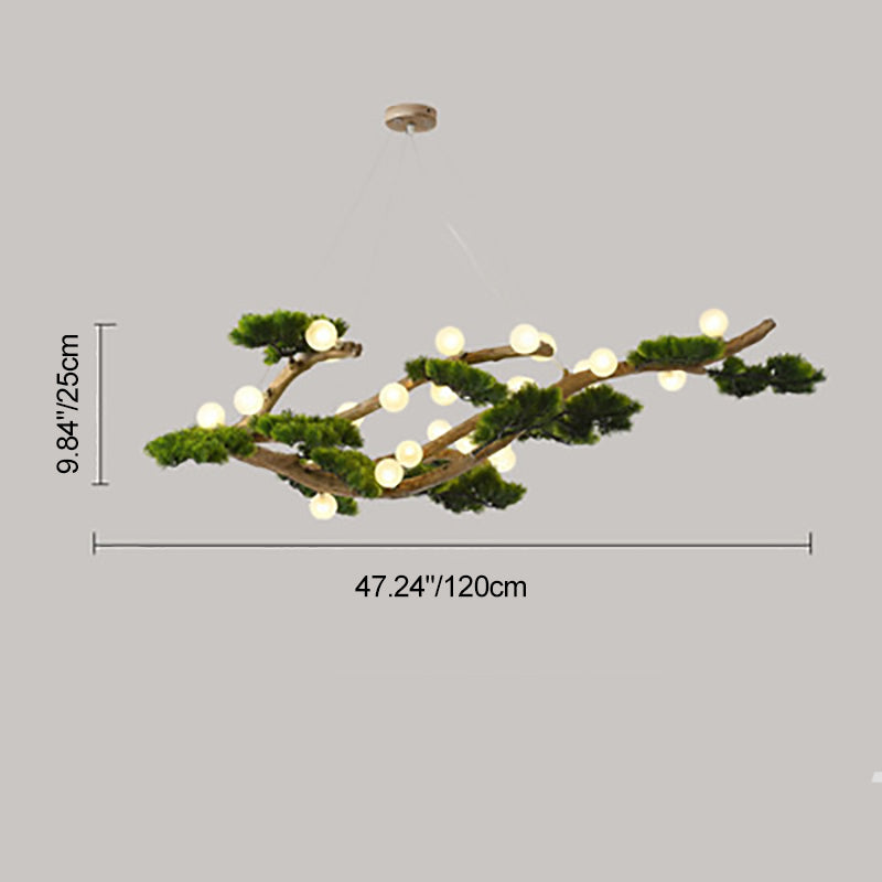 Traditional Japanese Welcoming Pine Branches 12/28 - Light Chandelier Island Light For Dining Room