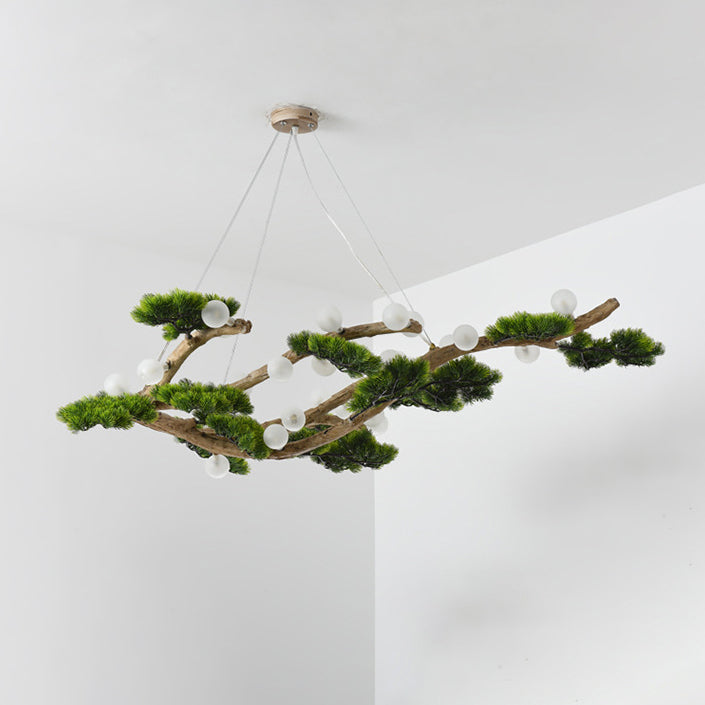 Traditional Japanese Welcoming Pine Branches 12/28 - Light Chandelier Island Light For Dining Room