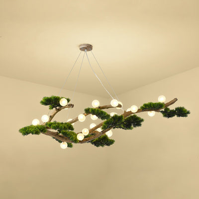 Traditional Japanese Welcoming Pine Branches 12/28 - Light Chandelier Island Light For Dining Room