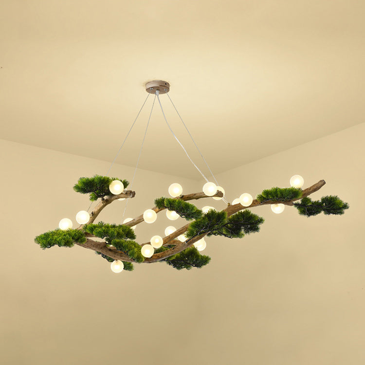 Traditional Japanese Welcoming Pine Branches 12/28 - Light Chandelier Island Light For Dining Room