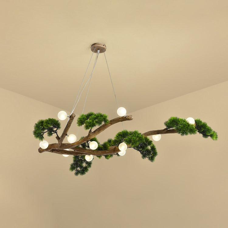 Traditional Japanese Welcoming Pine Branches 12/28 - Light Chandelier Island Light For Dining Room