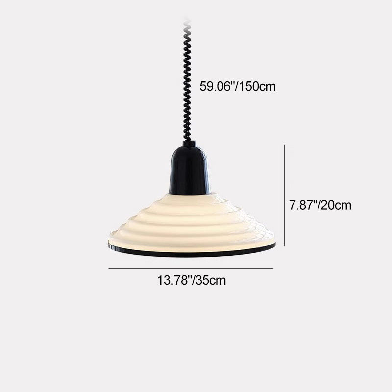 Contemporary Scandinavian Conical Bowl Shape Glass Lampshade Iron 1 - Light Pendant Light For Dining Room