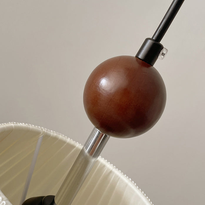 Abat-jour en tissu de forme jupe japonaise traditionnelle en bois massif 1 - Suspension lumineuse pour salon 
