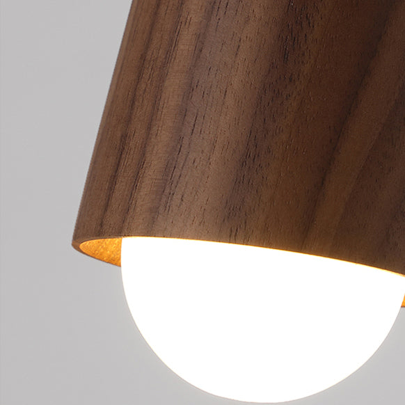 Contemporary Scandinavian Dome Small Cone Copper Ash LED Chandeliers For Dining Room