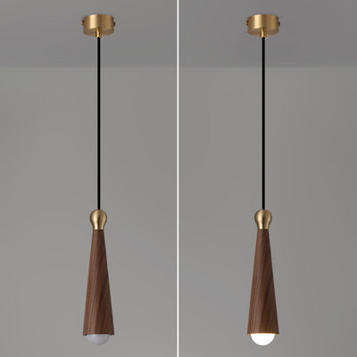 Contemporary Scandinavian Dome Small Cone Copper Ash LED Chandeliers For Dining Room