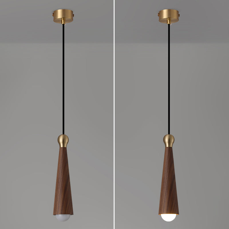 Contemporary Scandinavian Dome Small Cone Copper Ash LED Chandeliers For Dining Room