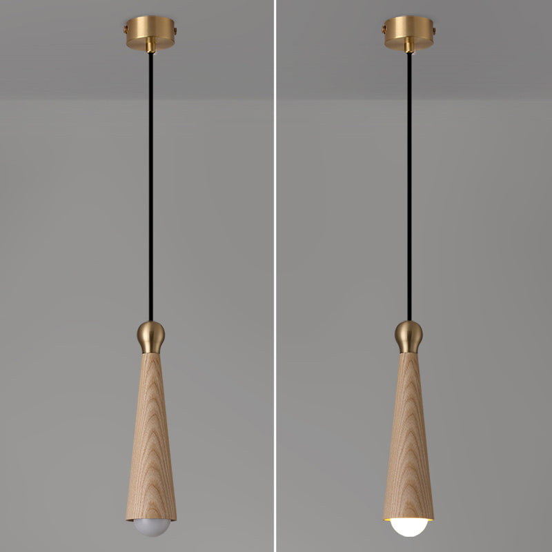 Contemporary Scandinavian Dome Small Cone Copper Ash LED Chandeliers For Dining Room