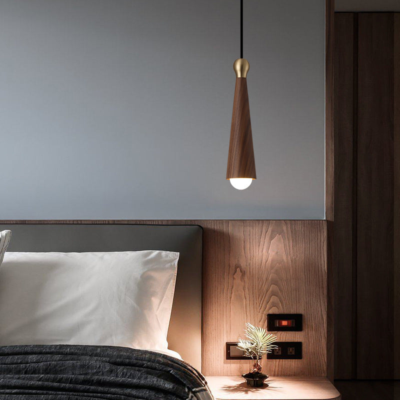 Contemporary Scandinavian Dome Small Cone Copper Ash LED Chandeliers For Dining Room