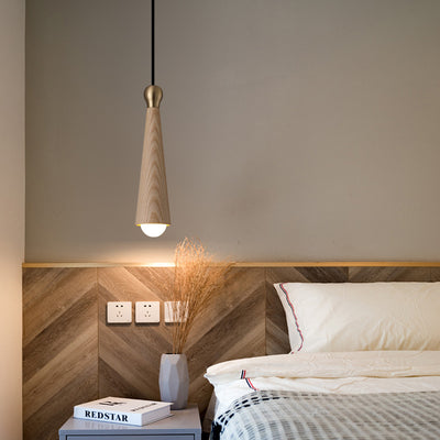 Contemporary Scandinavian Dome Small Cone Copper Ash LED Chandeliers For Dining Room