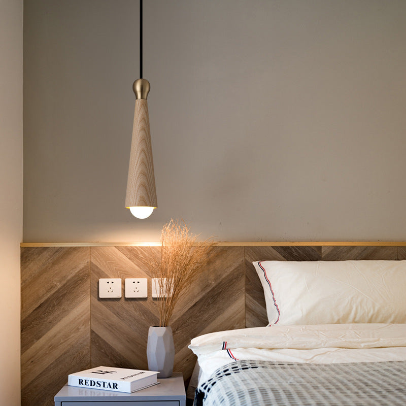 Contemporary Scandinavian Dome Small Cone Copper Ash LED Chandeliers For Dining Room