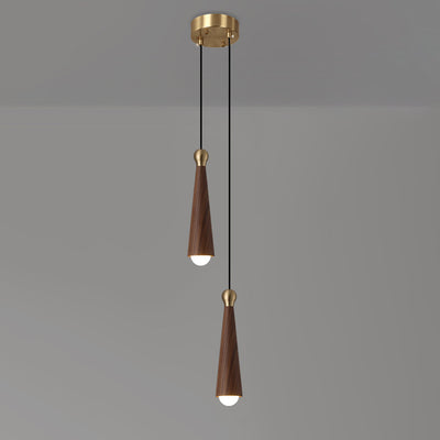 Contemporary Scandinavian Dome Small Cone Copper Ash LED Chandeliers For Dining Room