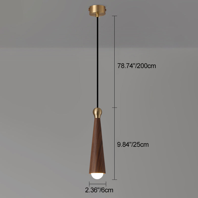 Contemporary Scandinavian Dome Small Cone Copper Ash LED Chandeliers For Dining Room