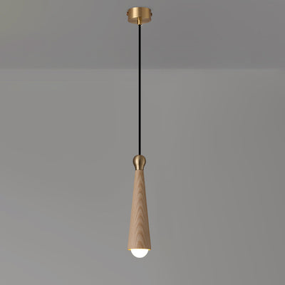 Contemporary Scandinavian Dome Small Cone Copper Ash LED Chandeliers For Dining Room