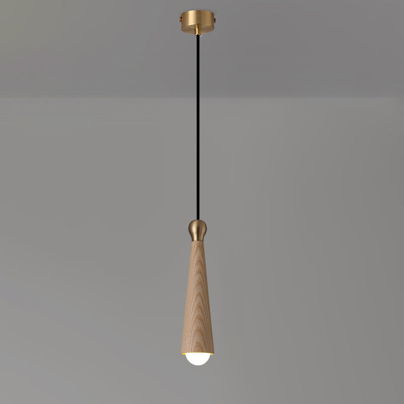 Contemporary Scandinavian Dome Small Cone Copper Ash LED Chandeliers For Dining Room