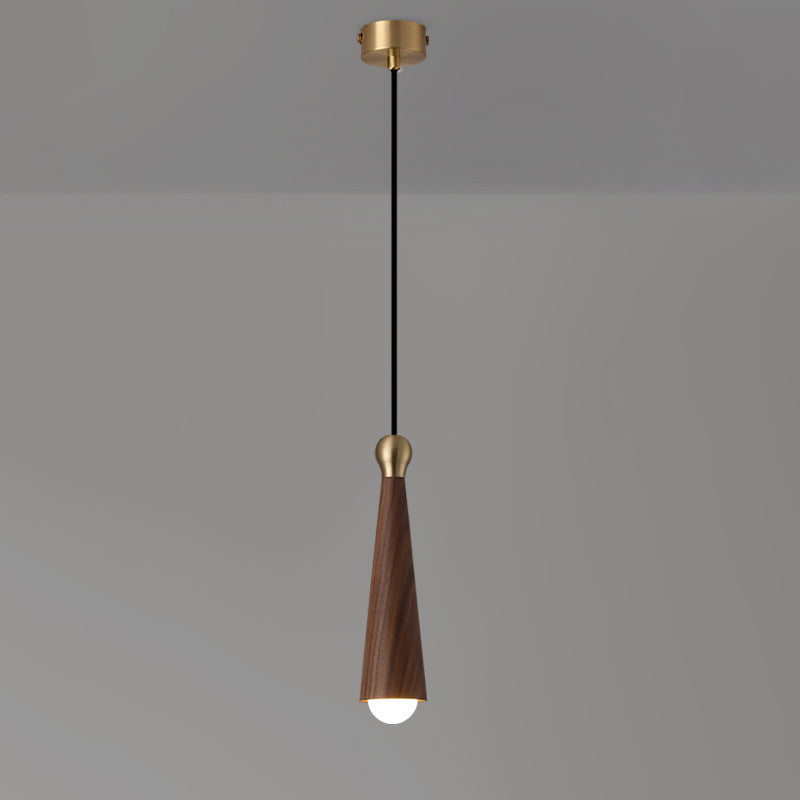 Contemporary Scandinavian Dome Small Cone Copper Ash LED Chandeliers For Dining Room