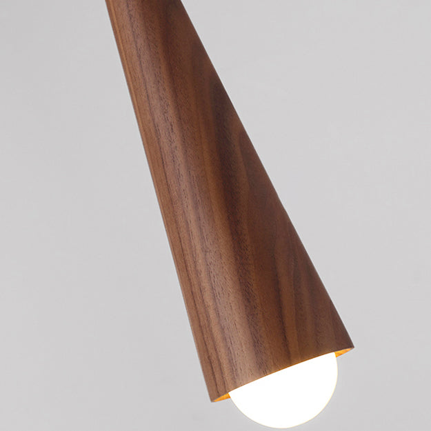 Contemporary Scandinavian Dome Small Cone Copper Ash LED Chandeliers For Dining Room