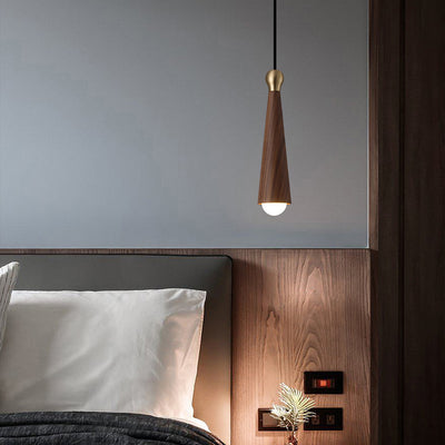 Contemporary Scandinavian Dome Small Cone Copper Ash LED Chandeliers For Dining Room
