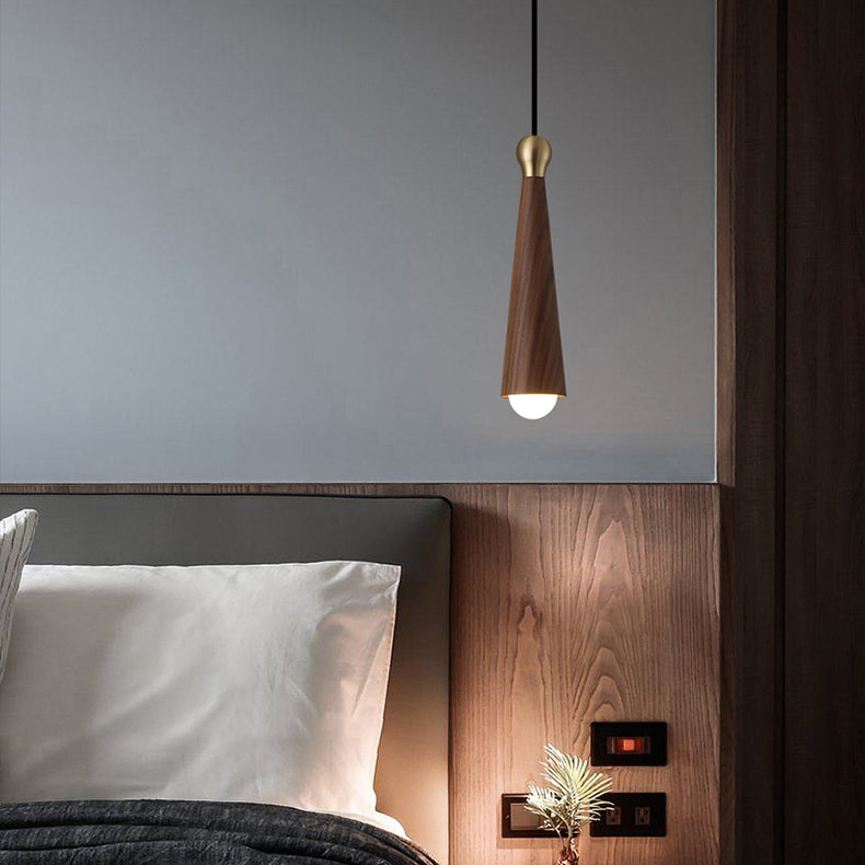 Contemporary Scandinavian Dome Small Cone Copper Ash LED Chandeliers For Dining Room