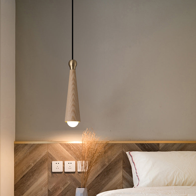 Contemporary Scandinavian Dome Small Cone Copper Ash LED Chandeliers For Dining Room