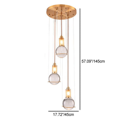 Contemporary Scandinavian Dome Orb Crystal Iron 1/3 - Light Chandelier For Dining Room