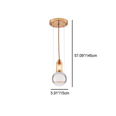 Contemporary Scandinavian Dome Orb Crystal Iron 1/3 - Light Chandelier For Dining Room