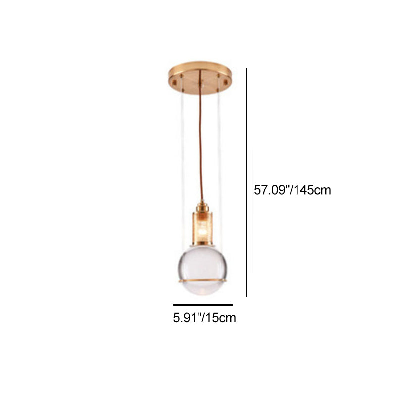 Contemporary Scandinavian Dome Orb Crystal Iron 1/3 - Light Chandelier For Dining Room