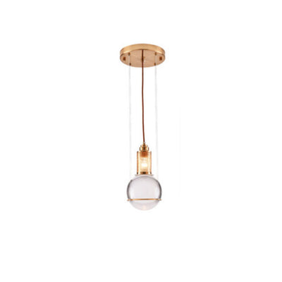 Contemporary Scandinavian Dome Orb Crystal Iron 1/3 - Light Chandelier For Dining Room