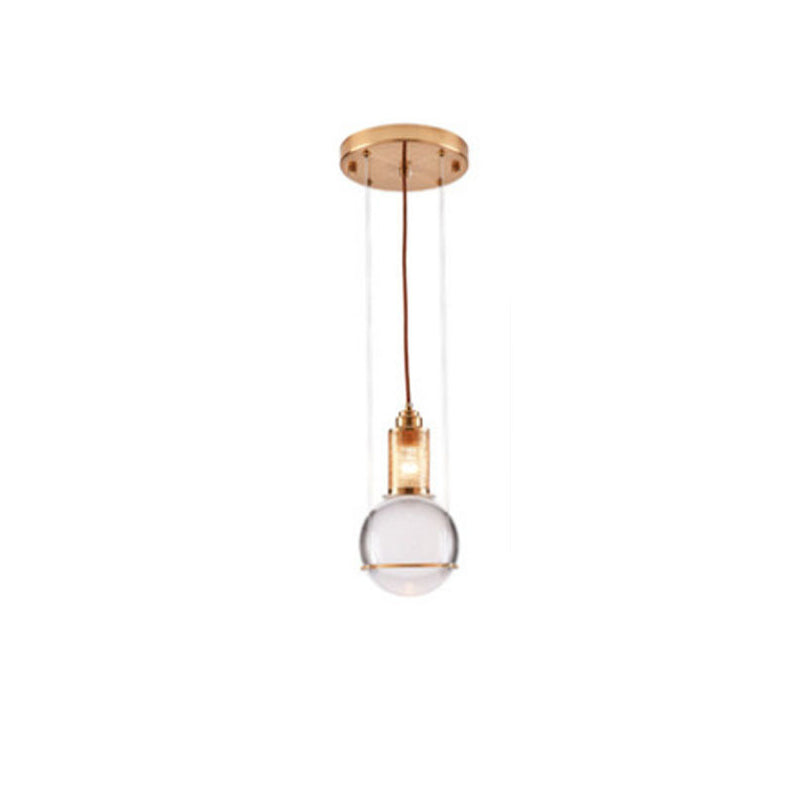 Contemporary Scandinavian Dome Orb Crystal Iron 1/3 - Light Chandelier For Dining Room