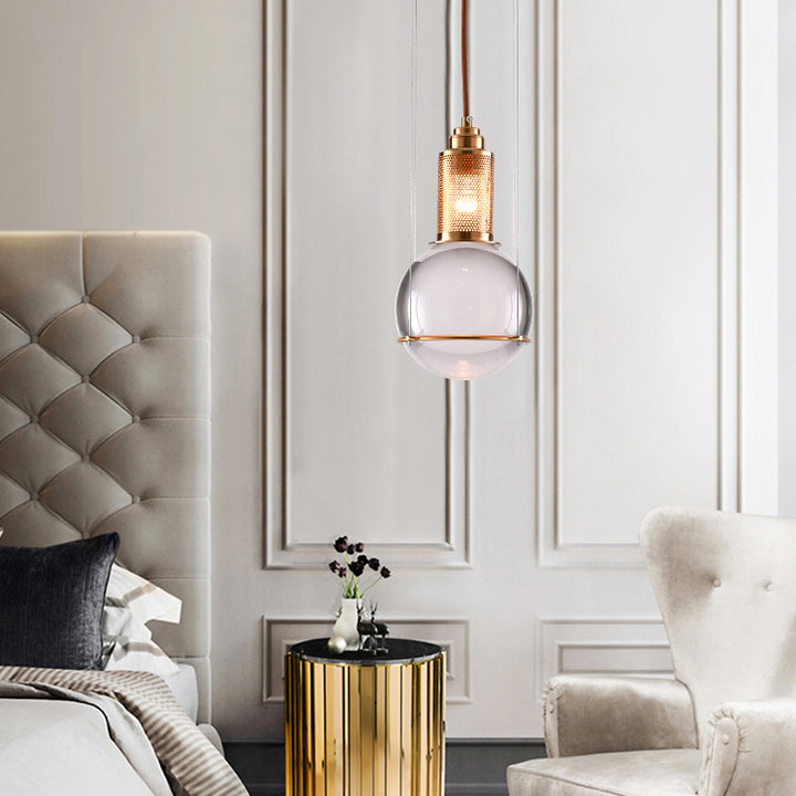 Moderne skandinavische Kuppel Orb Kristall Eisen 1/3 - Licht Kronleuchter für Esszimmer 