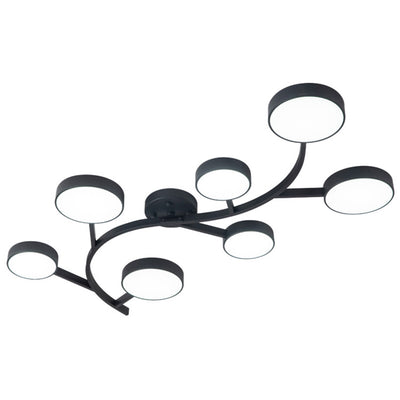 Contemporary Scandinavian Dome Tree Branch Acrylic Iron LED Semi-Flush Mount Ceiling Light For Living Room