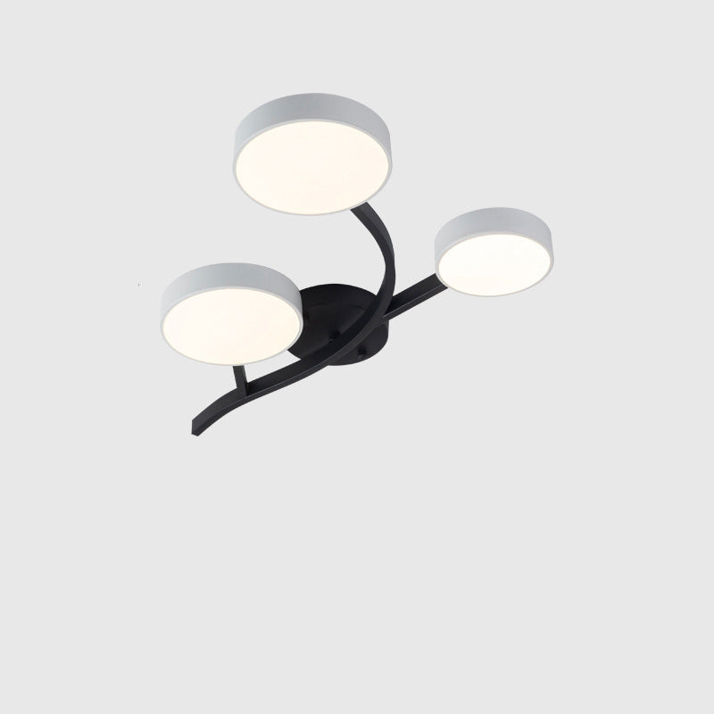 Contemporary Scandinavian Dome Tree Branch Acrylic Iron LED Semi-Flush Mount Ceiling Light For Living Room