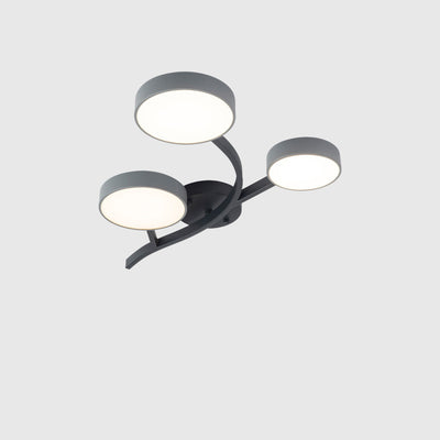 Contemporary Scandinavian Dome Tree Branch Acrylic Iron LED Semi-Flush Mount Ceiling Light For Living Room