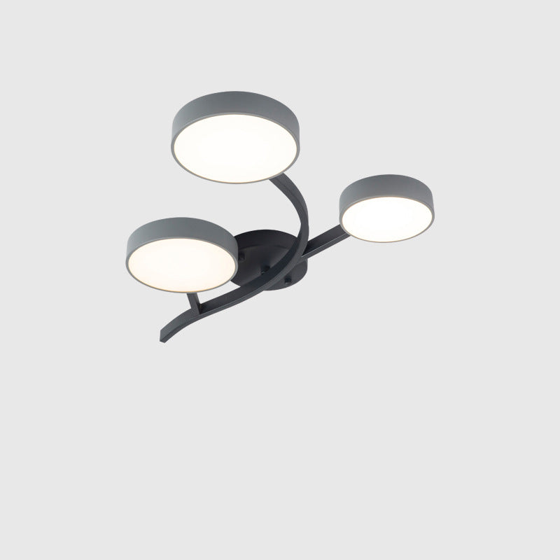 Contemporary Scandinavian Dome Tree Branch Acrylic Iron LED Semi-Flush Mount Ceiling Light For Living Room