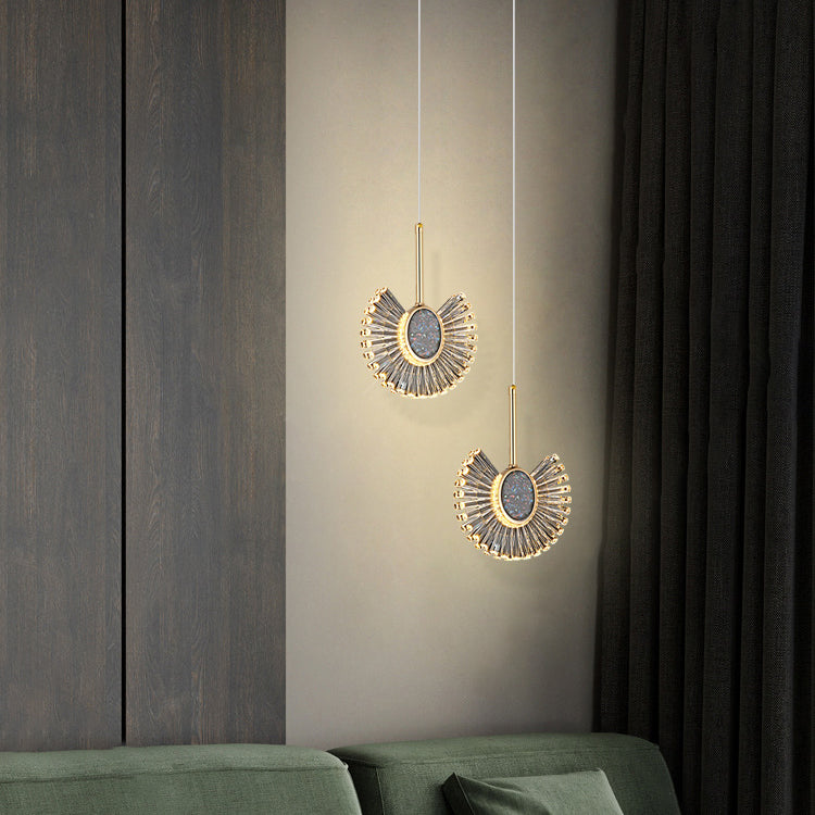 Moderne Luxuskuppel Aluminium Hardware Acryl LED Kronleuchter für Esszimmer 
