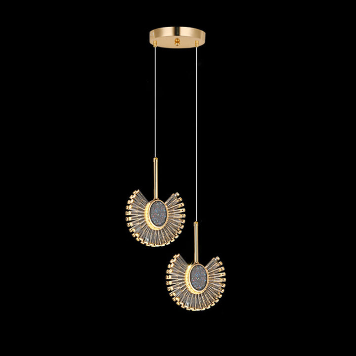 Moderne Luxuskuppel Aluminium Hardware Acryl LED Kronleuchter für Esszimmer 
