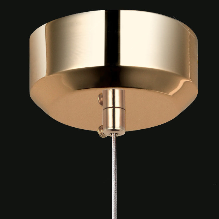 Moderne Luxuskuppel Aluminium Hardware Acryl LED Kronleuchter für Esszimmer 