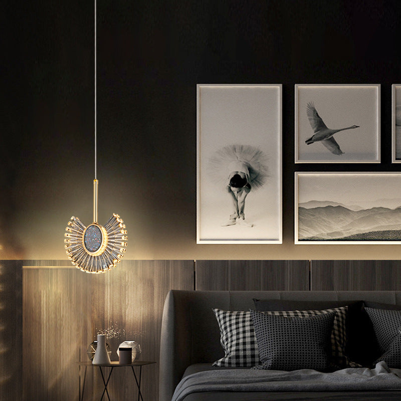Moderne Luxuskuppel Aluminium Hardware Acryl LED Kronleuchter für Esszimmer 