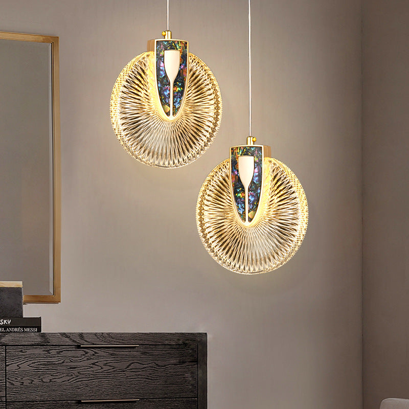 Moderne Luxuskuppel Runde Aluminium-Hardware Acryl LED-Kronleuchter für Esszimmer 