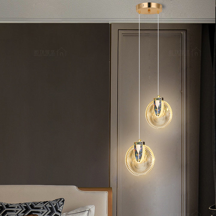 Moderne Luxuskuppel Runde Aluminium-Hardware Acryl LED-Kronleuchter für Esszimmer 