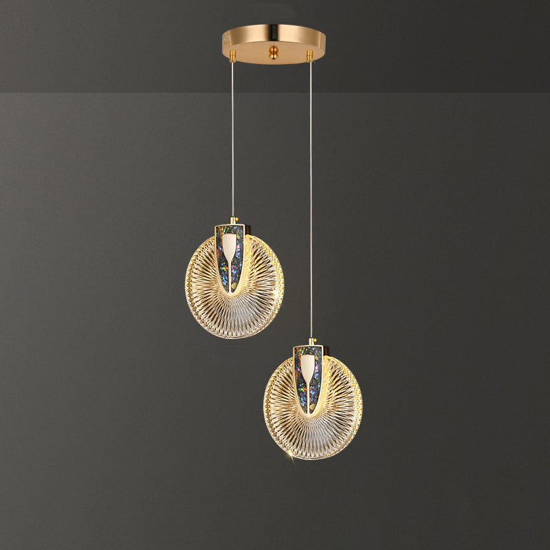 Moderne Luxuskuppel Runde Aluminium-Hardware Acryl LED-Kronleuchter für Esszimmer 