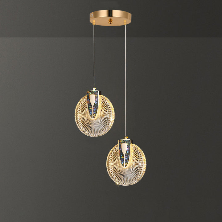 Moderne Luxuskuppel Runde Aluminium-Hardware Acryl LED-Kronleuchter für Esszimmer 