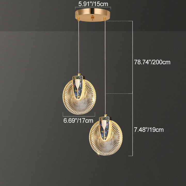 Moderne Luxuskuppel Runde Aluminium-Hardware Acryl LED-Kronleuchter für Esszimmer 