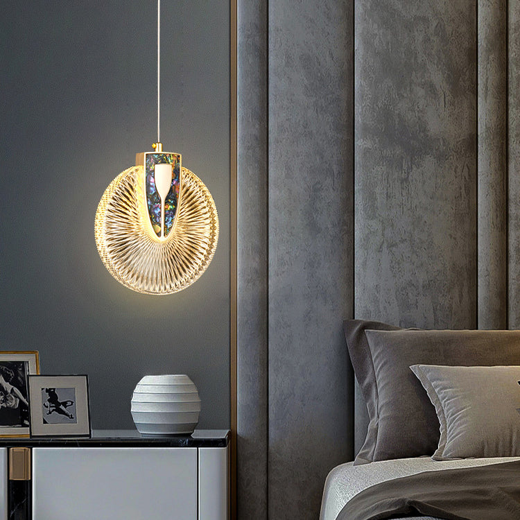 Moderne Luxuskuppel Runde Aluminium-Hardware Acryl LED-Kronleuchter für Esszimmer 