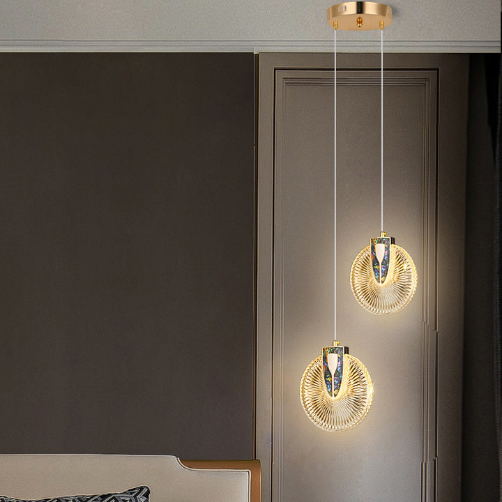 Moderne Luxuskuppel Runde Aluminium-Hardware Acryl LED-Kronleuchter für Esszimmer 
