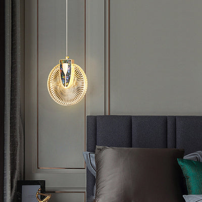 ثريات LED من الحديد المستدير البسيط الحديث لغرفة الطعام 