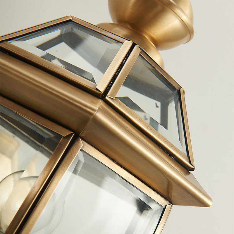 Contemporary Simplicity Waterproof Copper Glass Lampshade 1 - Light Wall Sconce Lamp For Outdoor Patio