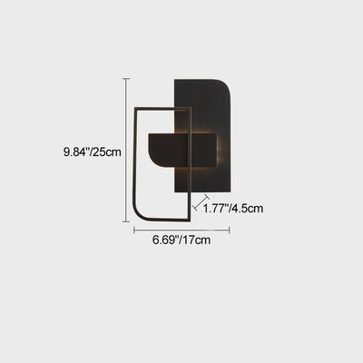 Contemporary Scandinavian Rectangular Stitching Copper Hardware LED Wall Sconce Lamp For Living Room
